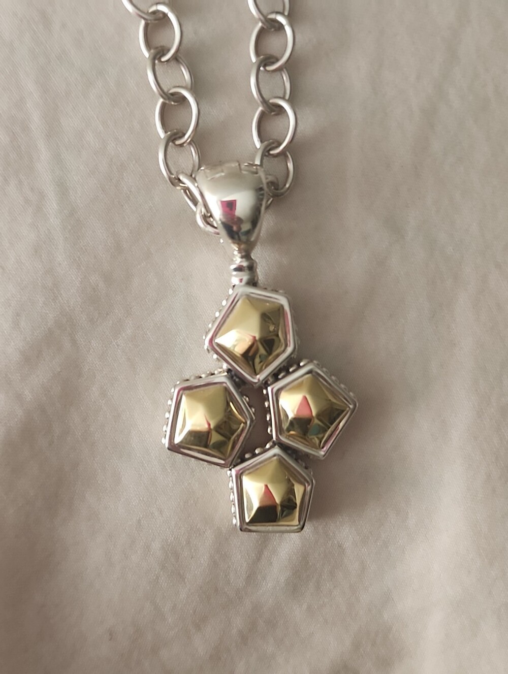 Lagos 2 Tone Pendent Necklace